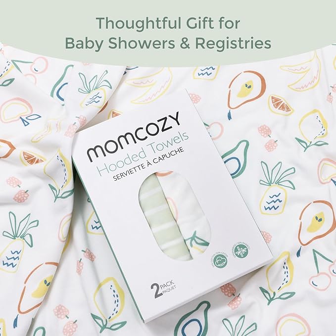 Momcozy Baby Towel with Hooded - Ultra Soft & Absorbent Large Bath Towel Set for Comfort & Gentle on Baby's Skin - Shower Gift & Bath Essential & Baby Registry Search for Newborn,Infant,Toddler,Kids