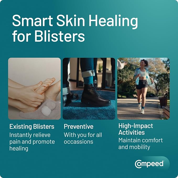 Compeed On Toes Blister Plasters, 8 Hydrocolloid Plasters, Foot Treatment, Heal Fast, Dimensions: 1.7 cm x 5.1 cm