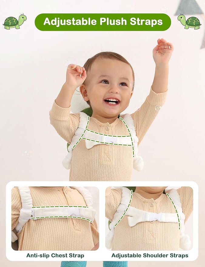 JunNeng Baby Head Protector Backpack, Toddler Walking Fall Head Protection, Green Frog
