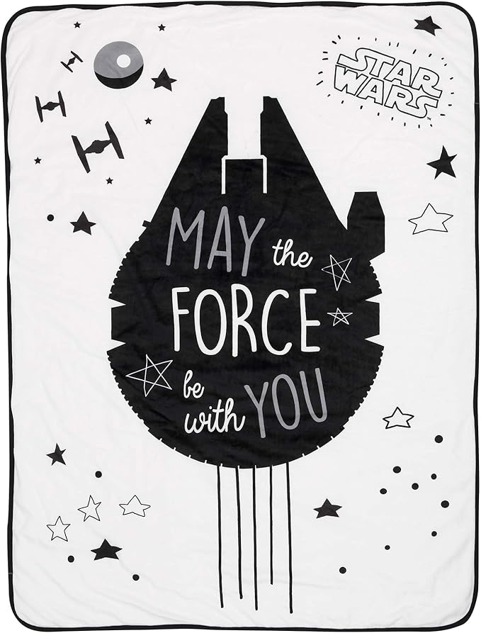 Lambs & Ivy Star Wars Millennium Falcon Baby Blanket - White