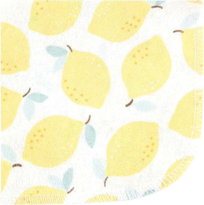 Hudson Baby Unisex Baby Flannel Cotton Washcloths, Lemon Daisy 12 Pack, One Size