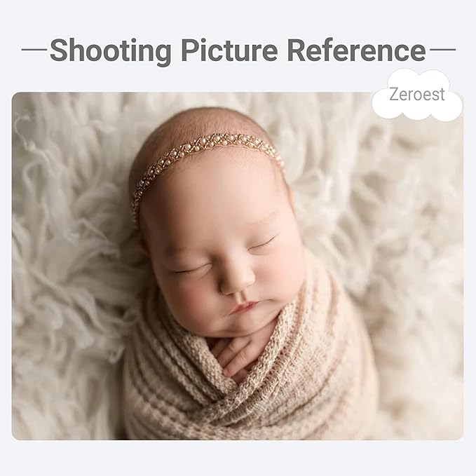 Zeroest Newborn Photography Props Baby Girl Photoshoots Pearl Headbands Infant Girl Photo Posing Beaded Headband Prop (Gold, One Size)