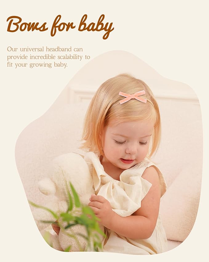 doboi 24pcs Baby Girls Flower and Hair Bows Headbands Soft Nylon Hairbands Elastic Hair Accessories for Newborns Infants Toddlers and Kids