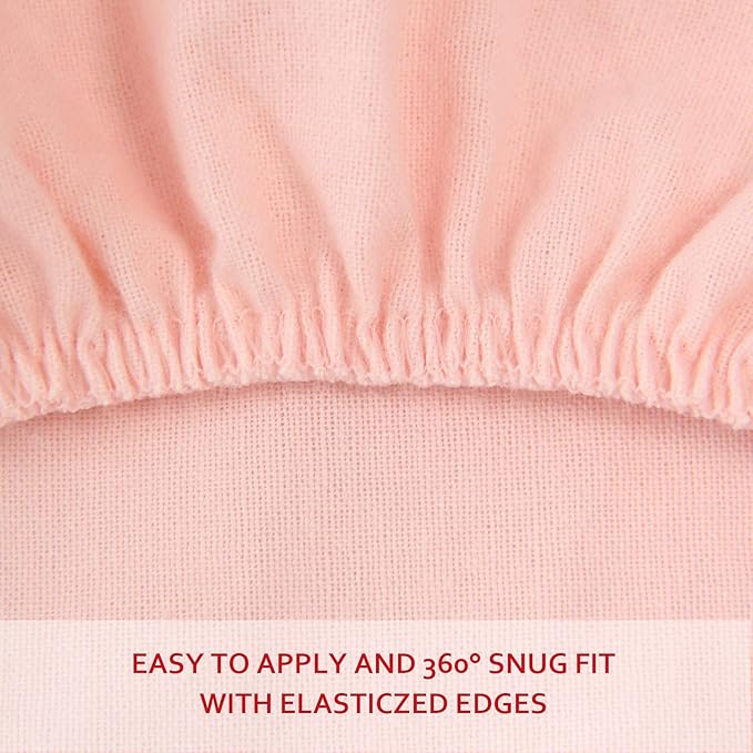 Flannel Crib Sheet for Girl, 100% Cotton Flannel, Heavenly Soft Fitted Crib Sheet for Standard Crib (28" X 52") and Toddler Mattresses Warm, Pink