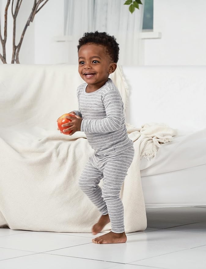 AVAUMA Stripe Pattern Baby Boys Girls Pajama Set Kids Toddler Snug fit Ribbed Sleepwear pjs for Daily Life Style