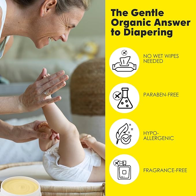 La Petite Creme French Organic Diaper Balm (1 oz) - Healing & Nourishing Diaper Cream - Gentle & Safe Liniment Baby Lotion - USDA Certified Organic - Baby Essentials for Newborn