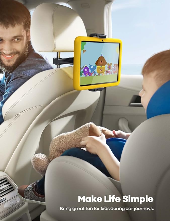 Lamicall Car Tablet Mount, Headrest Tablet Holder - Car Back Seat Travel Stand for Kids, Compatible with iPad Pro Air Mini, Galaxy Tab, Fire HD, 4.7-13" Cell Phone, Tablets and Devices
