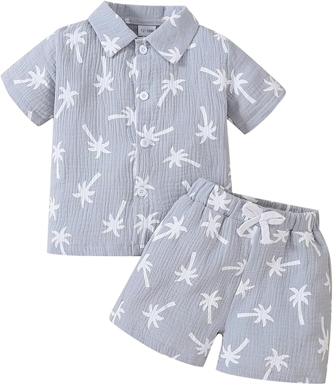 Yvowming 0-4T Toddler Baby Boy Clothes Kids Summer Truck Print T Shirt Short Set with Pockets