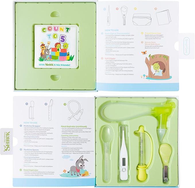 Smart Care Shrek Healthy Ever After Baby Healthcare Kit, Baby Newborn Essentials, Newborn Gifts, Baby Gift Set, 7PC