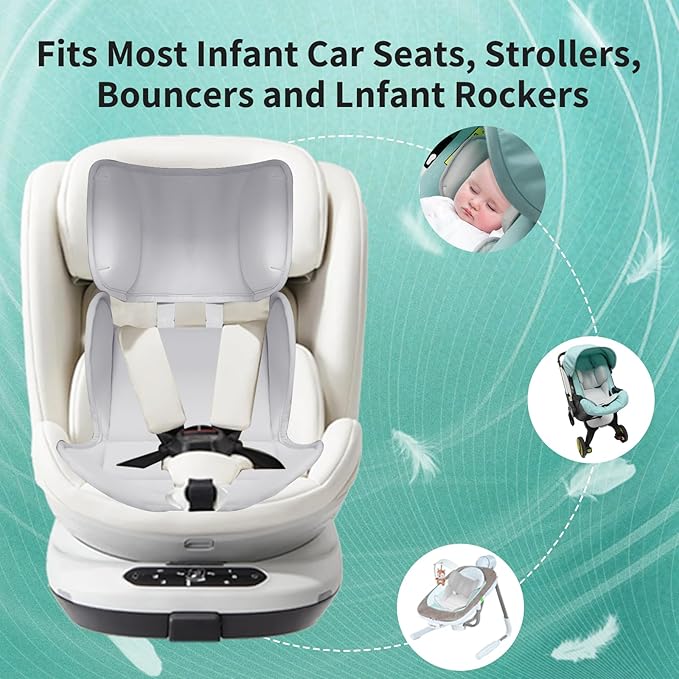 Infant Car Seat Insert, Newborn Car Seat Insert and Head Support Pillow Compatible with Doona Car Seat Strollers, Stroller Cushion, Impact Protection (Gray)