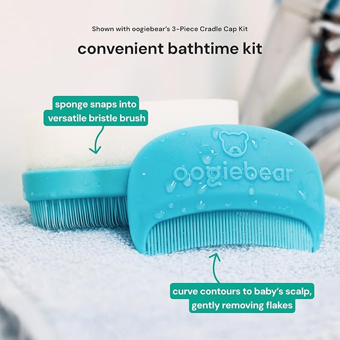 oogiebear Cradle Cap Sponge Replacement Set - Gentle & Effective Baby Scalp Care, Soft Sponge Refills for Cradle Cap Brush, 0+ Months, 6-Pack
