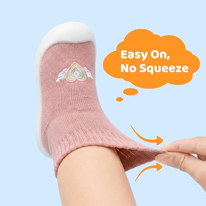 STQ Baby Socks Shoes Toddler Wide Toe Box Non-Slip Slippers Infant Walking Shoe Soft Baby Boys Girls Lightweight Sneakers