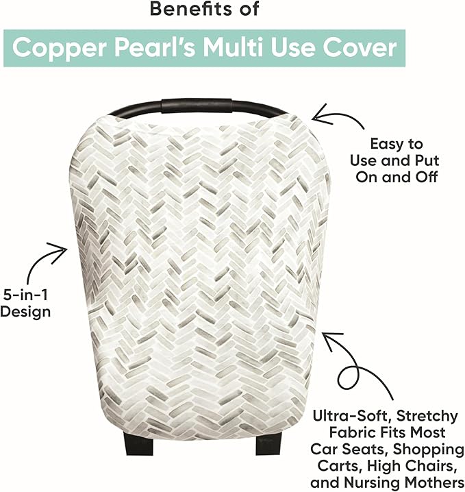 Copper Pearl Multi-Use Cover: Car Seat Covers, Nursing Cover, and Stroller Cover for Sun - Stretchy Fabric, All-Season Use, Stylish Designs, Easy Access for Moms - Journey