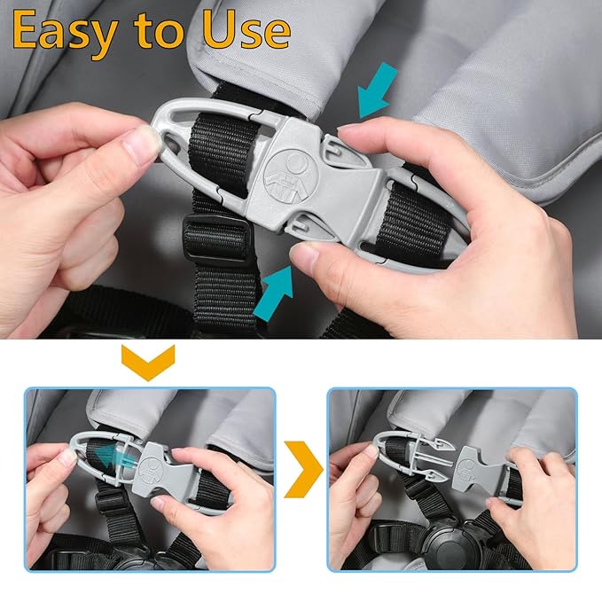 Universal Child Chest Clip Has a Non-Slip Design and is Suitable for Use On Seats, Strollers, High Chairs, School Bags and Work Belts, Providing All-Around Protection for Your Child