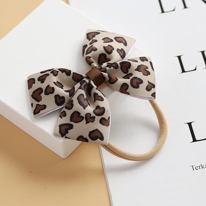 Fancheer Baby Girls Leopard Cheetah Print Bow Headband Infant Toddler Birthday Party Hair Accessories