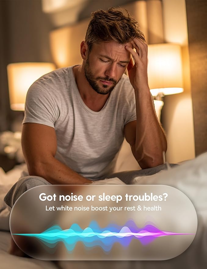 Babelio White Noise Sound Machine (Pocket Mini Pro) | 1000mAh Large Battery, 25 Non-looping Sounds for Adults, Kids & Babies, Timer, Memory Function, Pocket-Sized & Travel Essentials, White
