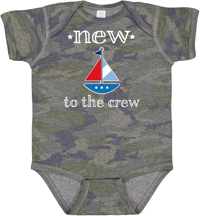 inktastic Baby Boy New To the Crew Sailboat Baby Bodysuit