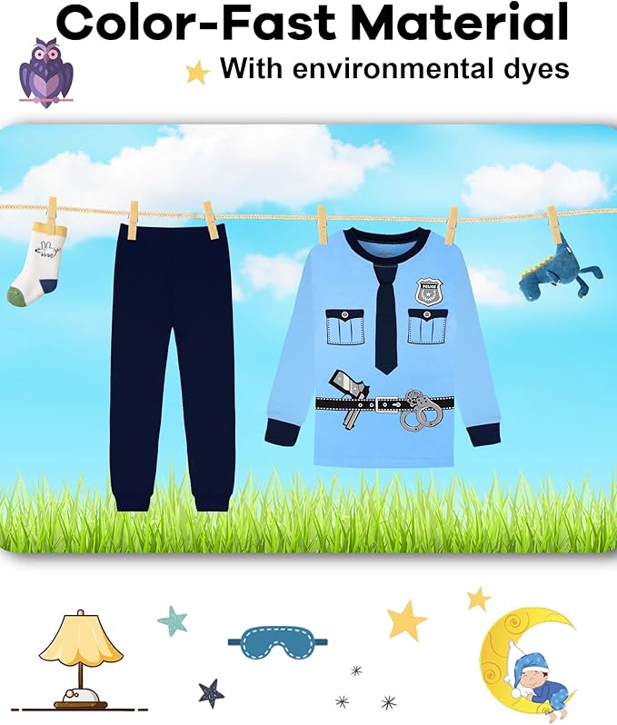 DAUGHTER QUEEN Boys 100% Cotton Long Sleeve Pajamas Size 18Months-12Years