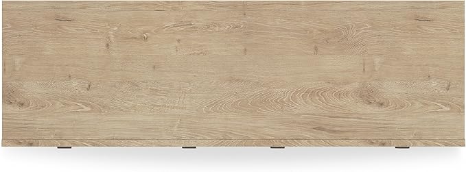 Signature Design by Ashley Cielden Coastal 6-Drawer Dresser, Bronze-Tone Knobs, Safety Stop, Textured Cane Details, 62.01" W x 19.65" D x 35.67" H, Light Brown