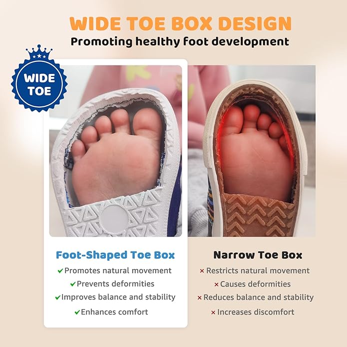 Baby Boy Girl Wide Toe Box Shoes Toddler Barefoot Shoe Non-Slip First Walking Infant Sneakers 6 9 12 18 24 Month