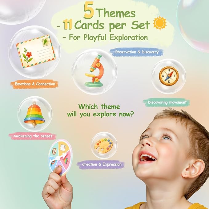 Kids Nature Scavenger Hunt – Outdoor Game for Kids | Laminated Waterproof, Wipe-Clean | 55 Cards, 5 Themes, Spinner & Stickers, Soft-Touch | Ages 3–12 Stocking Stuffers