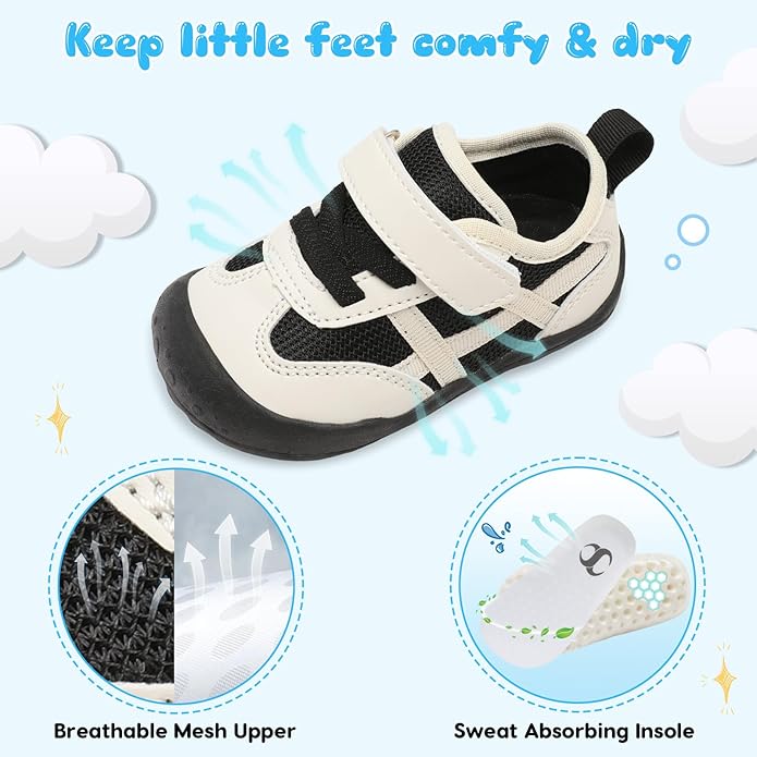 Scurtain Baby Shoes Boy Girl First Walking Shoe Infant Crib Breathable Sneakers Lightweight Barefoot Shoes for Babies