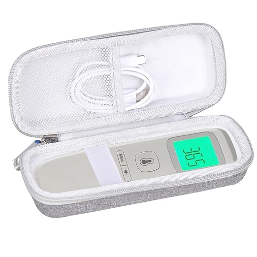 Hard No-Touch Thermometer Case for GoodBaby for ANMEATE - EVA Protective Travel Carrying Storage Bag (Case Only) (Grey)