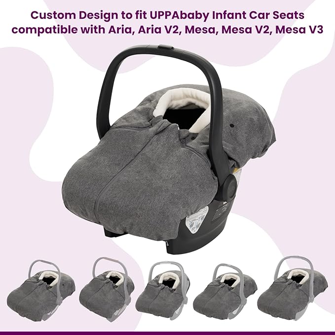 Buntting Bag Compatible with UPPAbaby Aria, Aria V2, Mesa, Mesa V2, Mesa V3 Infant Car Seats, Warm and Ultra-Plush Waterproof car seat Cover, Footmuff, Winter Cover Universal. nfant Car Seats
