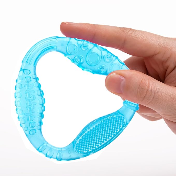 Nuby Comfy Gums Teething Toy - Textured Silicone Baby Teether Toy - 3+ Months - Blue