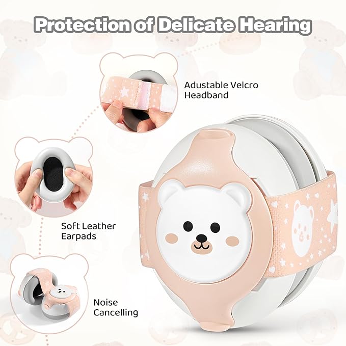 Baby Ear Protection,25dB Infant Noise Cancelling Headphones for Babies 0-36 Months with Adjustable Headband Baby Earmuffs,Ideal Baby Travel Essentials for Outdoor,Sleep,Airplane & Music Festivals