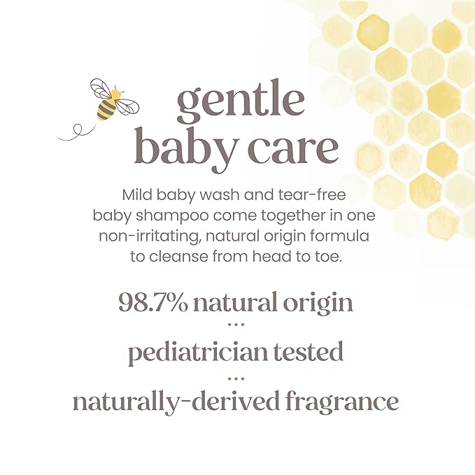 Burt's Bees Baby Sensitive Foaming Shampoo and Wash, Fragrance Free, Tear Free, Pediatrician Tested, 97.5% Natural Origin, 8.4 Fluid Ounces, Pack of 3