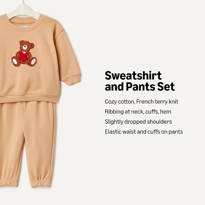Amazon Essentials x Sofia Grainge Unisex Toddlers and Babies' Sweatshirt & Sweatpant Set