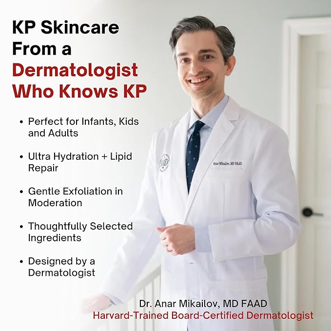 Moisturizing Keratosis Pilaris Cream for Kids | Gentle Hydration for Dry, Bumpy Skin | Dermatologist-Developed Lotion | Non-Irritating, Acid-Free Formula | 16 oz