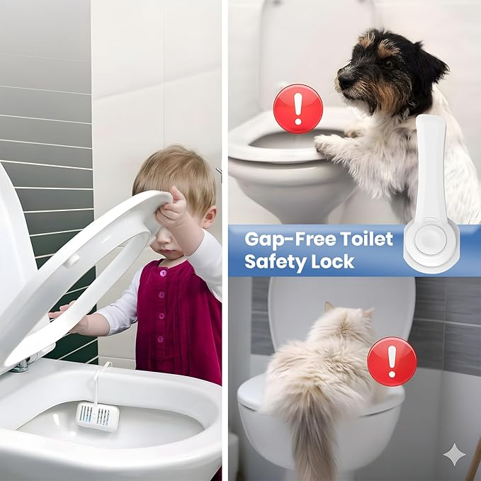 Baby Proofing Toilet Seat Locks (2-Pack) – Ideal Baby Proof Toilet Lid Locks - Easy Installation Toilet Locks Set - No Tools Required