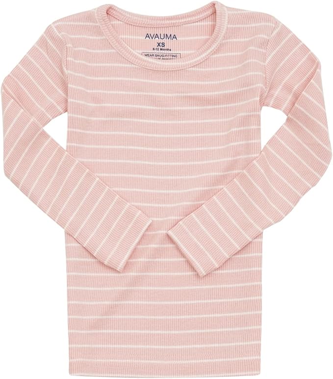 AVAUMA Stripe Pattern Baby Boys Girls Pajama Set Kids Toddler Snug fit Ribbed Sleepwear pjs for Daily Life Style
