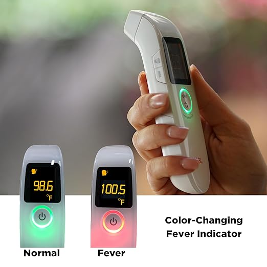 MOBI Air Non-Contact Forehead Thermometer w/Integrated Distance Sensor, Smart Medication Reminder & Memory Recall, Fever Thermometer, Forehead Thermometer, Digital Baby Thermometer, Body Temperature
