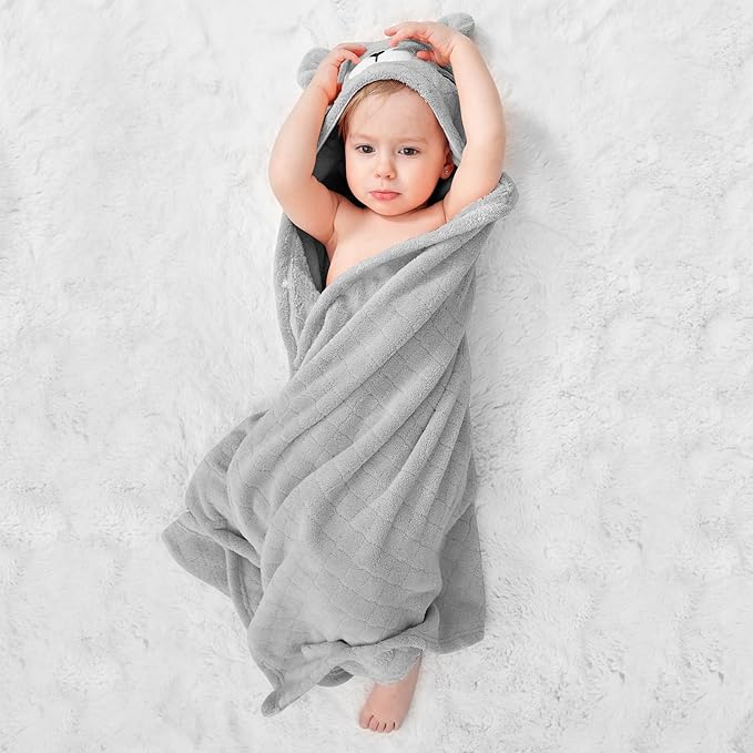 Toddler Bath Towel Hooded Kids Towel Bath Baby Towels with Hood for Boy Girl 0-5 Years, 2-Pack Soft Absorbent Baby Bath Towels Toddler Towels, Large Thick 50''x32'' Kids Hooded Towel for Toddlers