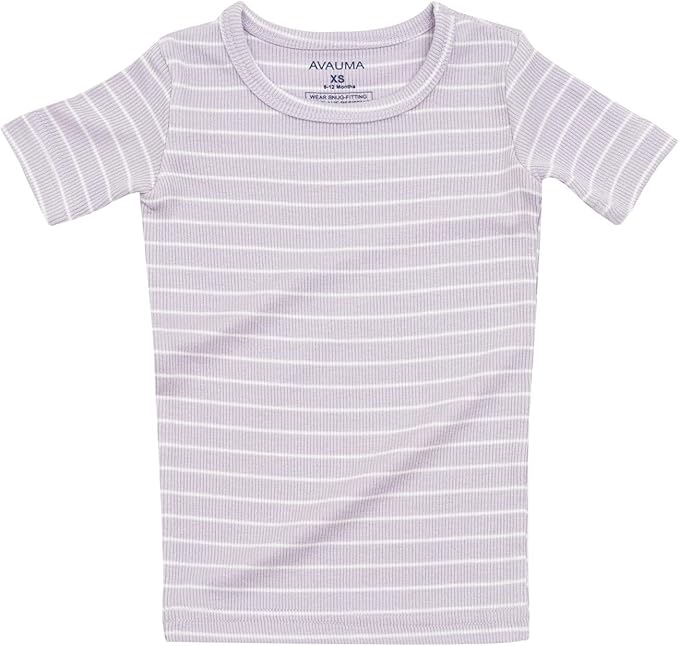 AVAUMA Stripe Pattern Baby Boys Girls Pajama Set Kids Toddler Snug fit Ribbed Sleepwear pjs for Daily Life Style