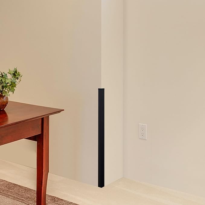 Rubber Bond Wall Corner Guard Edge Protector, 1x1x36 inch Baby Proofing Corner Guards | Self-Adhesive Furniture Edge Strips for Home & Office (5 Pack, Black)