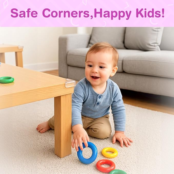 15 Pack Corner Protector Baby Safety Set – Clear Corner Protectors & Table Corner Protectors for Furniture, Baby Proof Corners and Edges, Transparent Corner Protector Baby Guards (L Shaped)
