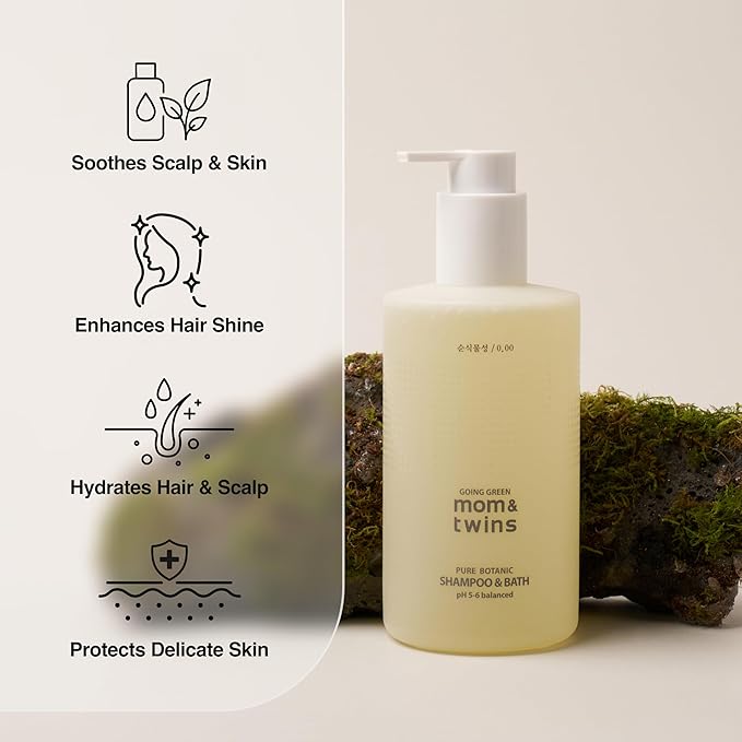 SHAMPOO & BATH – Tear-Free 2-in-1 Organic Korean Baby Shampoo & Wash, Vegan Cleanser for Hair, Face & Body, Gentle, EWG Verified, Non-Toxic (10.82 fl oz / 320g)
