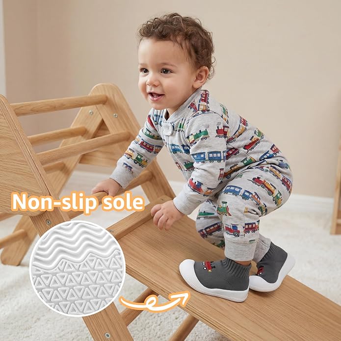 STQ Baby Socks Shoes Toddler Wide Toe Box Non-Slip Slippers Infant Walking Shoe Soft Baby Boys Girls Lightweight Sneakers