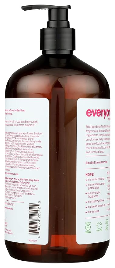 Everyone 3-In-1 Berry Blast Scent Gentle And Hypoallergenic Kids Soap, Gluten Free, 32 Fluid Ounce (Pack Of 1)
