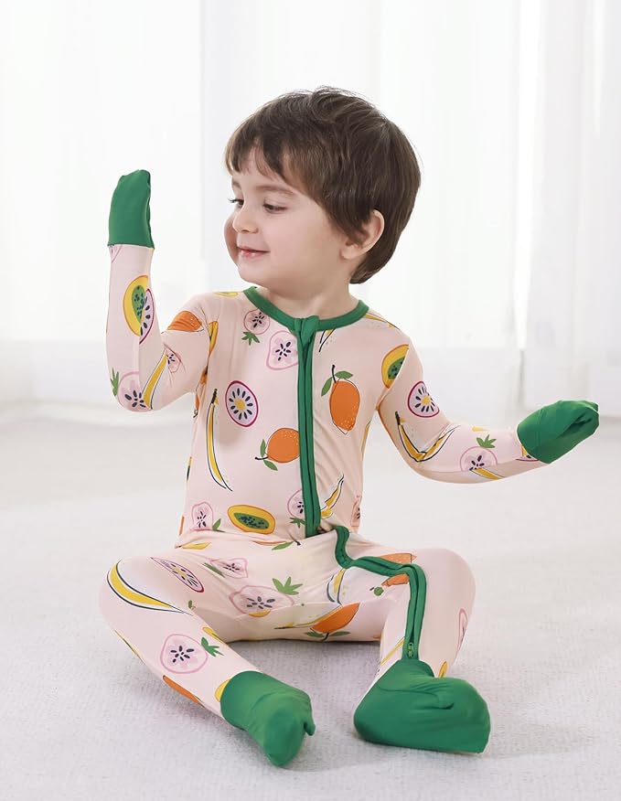 Baby Zippered Rompers Newborn Pajamas Sleepers Long Sleeve Jumpsuits Infant Zipper Romper-Viscose from Bamboo