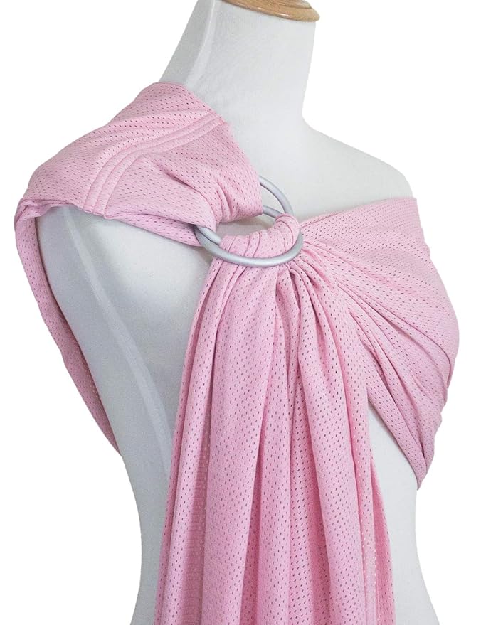 Baby Water Ring Sling Carrier | Lightweight Breathable Mesh Baby Wrap for Infant, Newborn, Kids and Toddlers | Perfect for Summer, Swimming, Pool, Beach | Great for Dad Too Pink