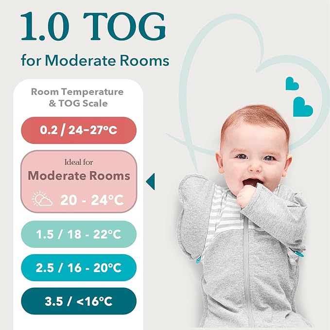 Love to Dream Swaddle Up Bamboo, Arms Up Position, Soft and Luxurious 100% Viscose from Bamboo - Wearable Blanket - 1.0 TOG - (20-24°C) Ideal for Moderate Temps (Cherries Blush, Newborn, 2.2–3.8kg)