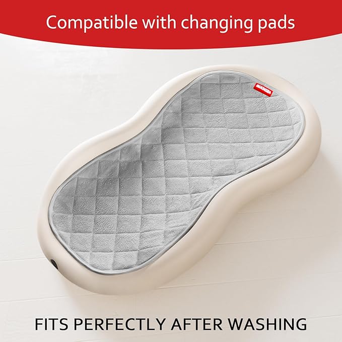 Quilted Thicker Changing Pad Liner 3 Pack Waterproof, Fit for Changing Table Liners are Warm On a Baby's Back Non-Slip Design Reusable Pads Machine Washable, Grey