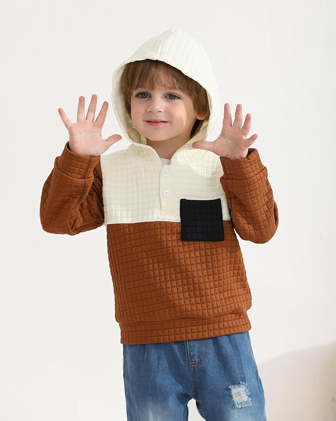 NZRVAWS Toddler Baby Boy Clothes 6 12 18 24 Months Long Sleeve Hoodie Sweatshirt Fall Winter 2-8T Little Boy Outfits