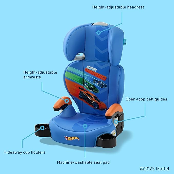 Hot Wheels x Graco Turbobooster 2.0 High Back Booster Seat, Belt Positioning Booster Car Seat for Big Kids