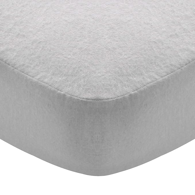 Flannel Crib Sheet for Girl, 100% Cotton Flannel, Heavenly Soft Fitted Crib Sheet for Standard Crib (28" X 52") and Toddler Mattresses Warm, Grey
